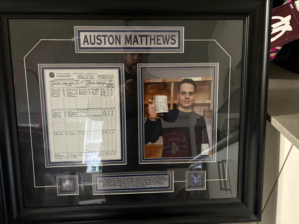 Auston Matthews NHL Debut Framed Commemorative Piece