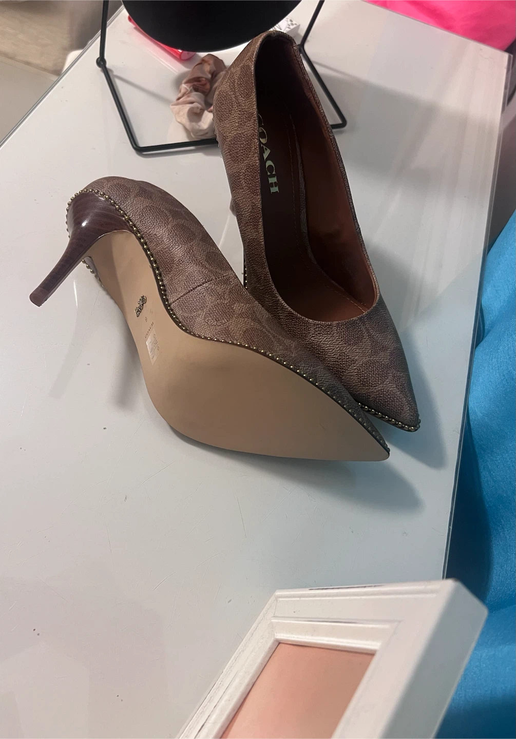 Coach Signature Print Heels