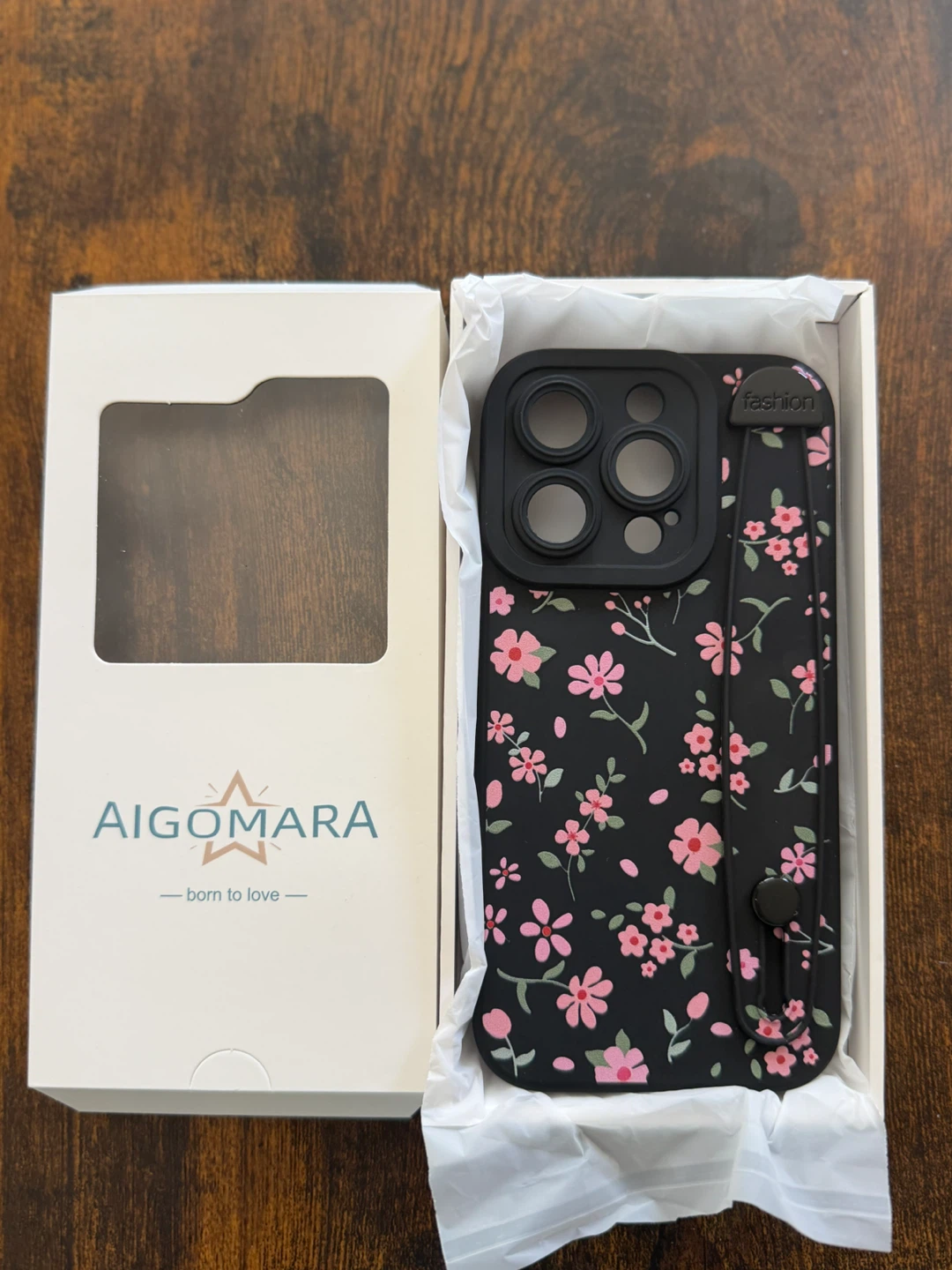 AIGOMARA Floral iPhone 15 Pro Case with Wrist Strap 🌸