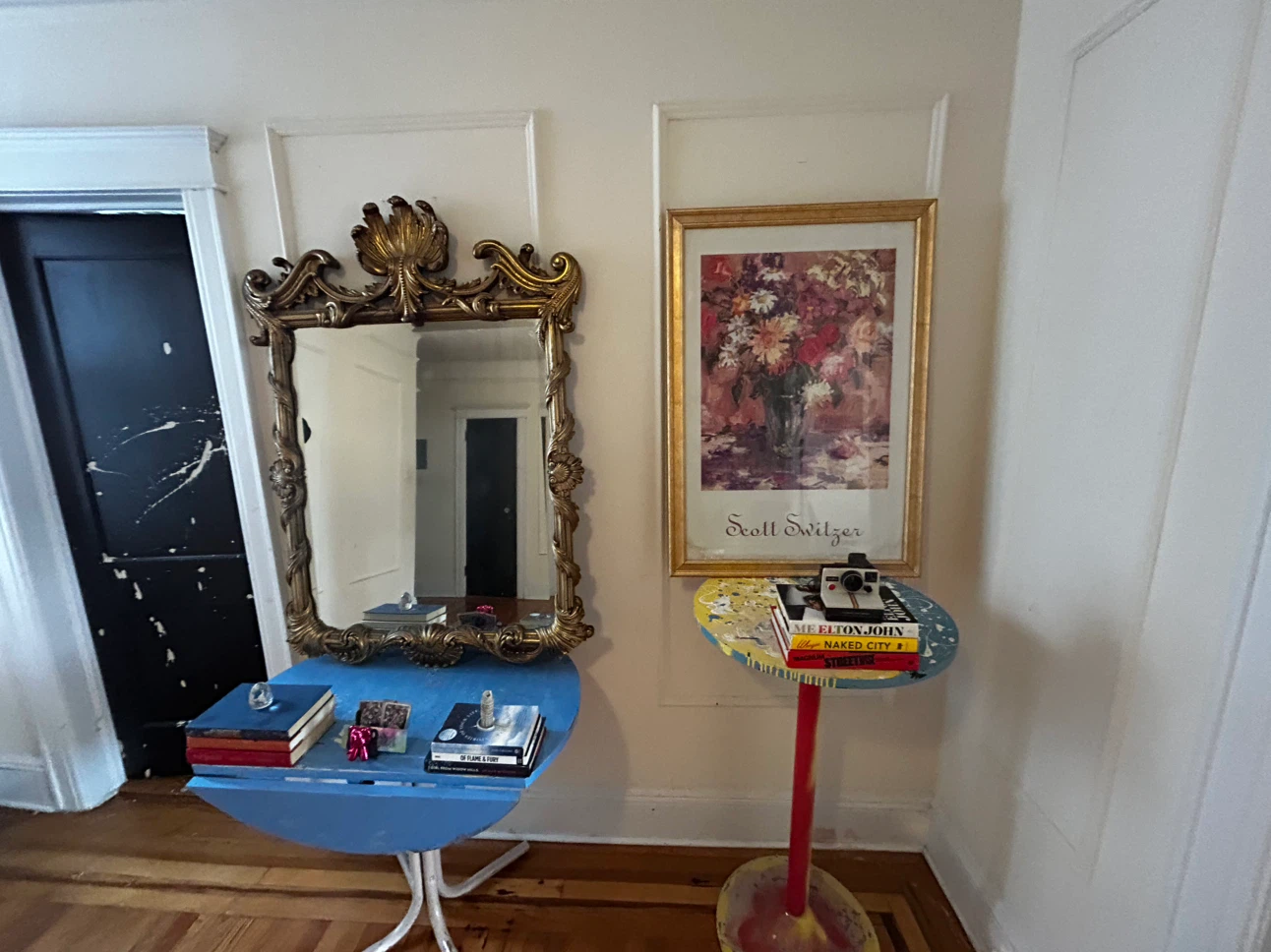 Vintage Ornate Gold Mirror + Art I furniture