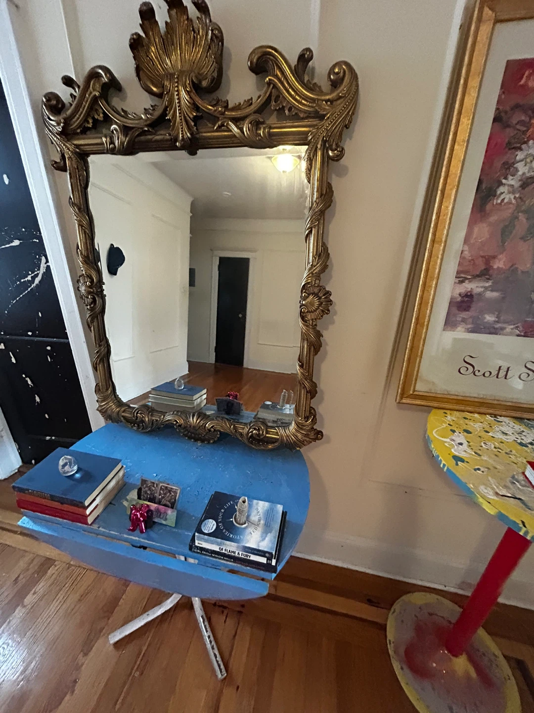Vintage Ornate Gold Mirror + Art I furniture - photo 4