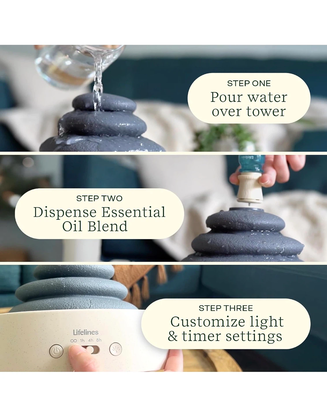 Lifelines Stacking Stones Aromatherapy Diffuser - photo 2