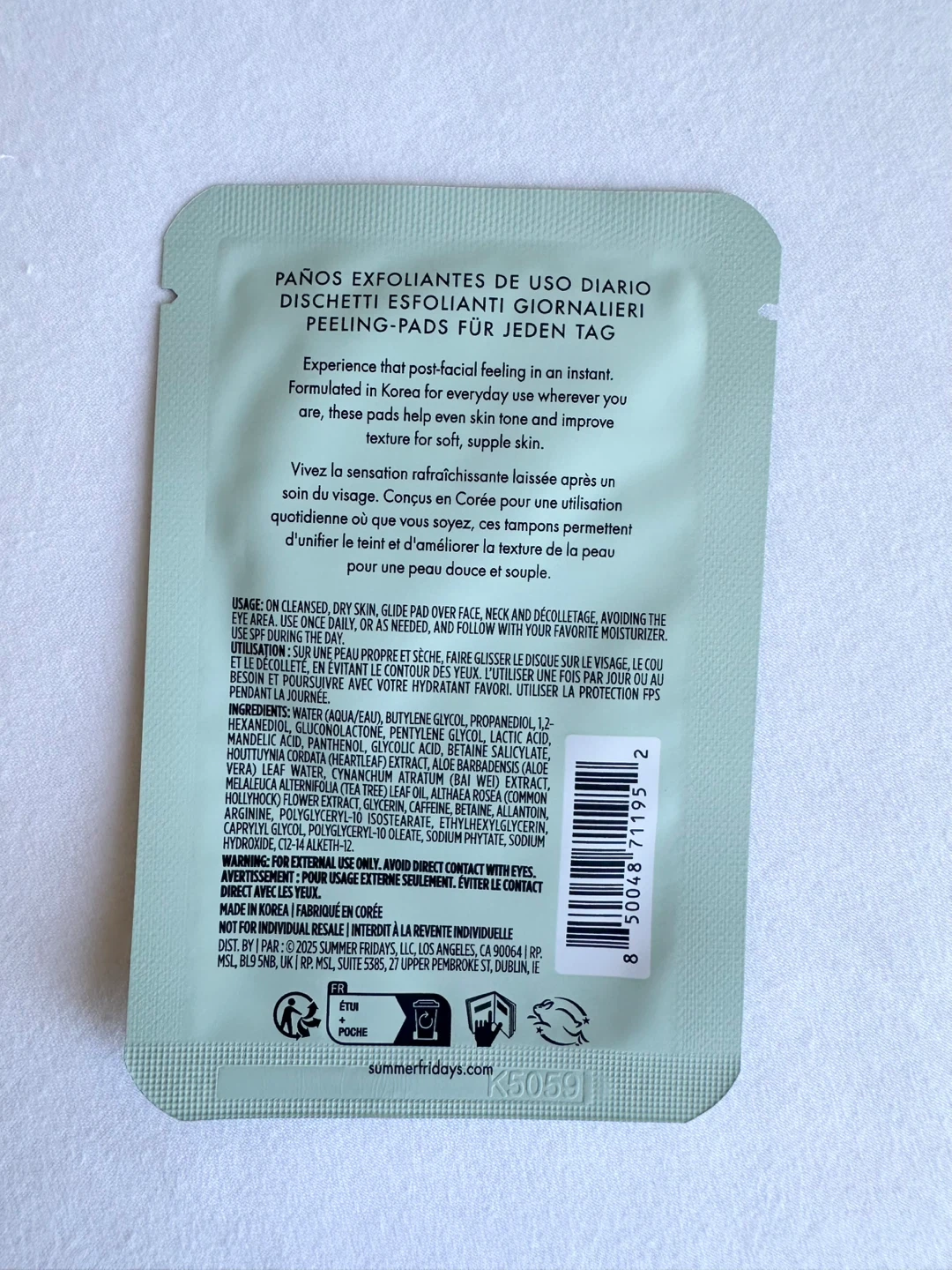 🆕 Summer Fridays Gentle Reset Daily Exfoliating Pad - photo 2