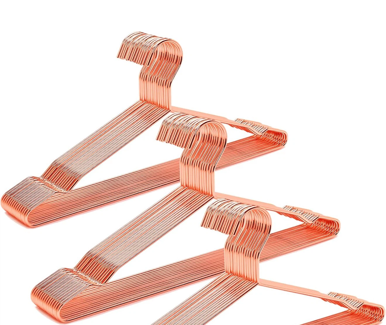 Set of Rose Gold Metal Clothes Hangers