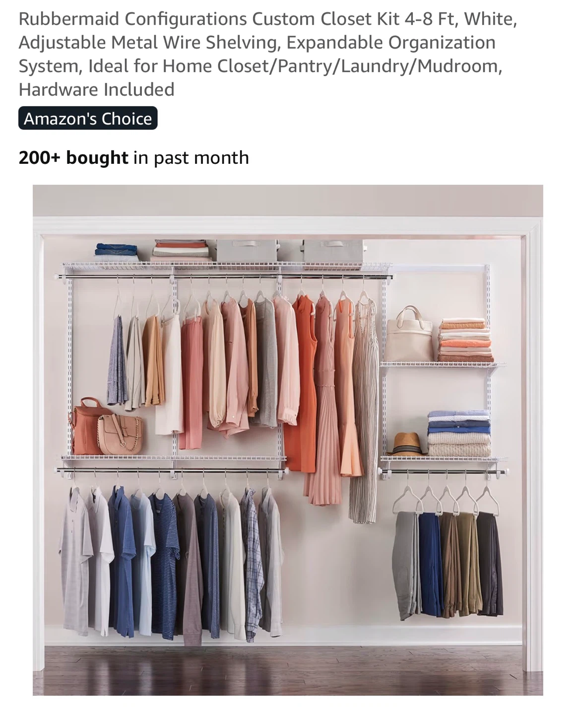 Rubbermaid Configurations Custom Closet Kit