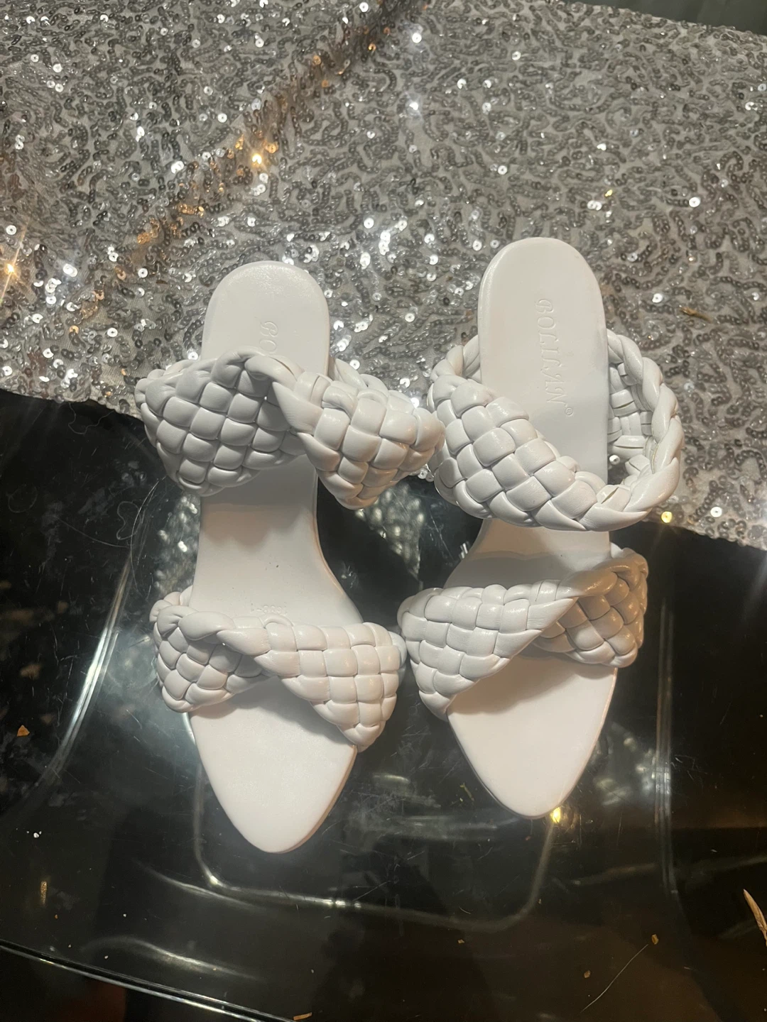 Bollan White Braided Heeled Sandals brand new size 37 women’s