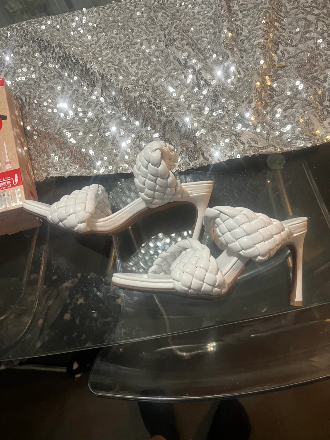 Bollan White Braided Heeled Sandals brand new size 37 women’s - photo 2