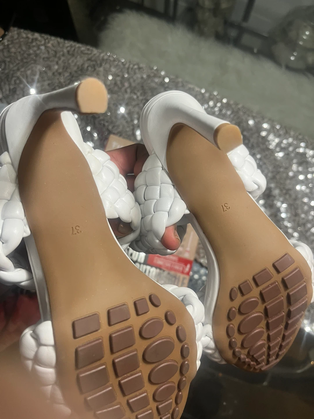Bollan White Braided Heeled Sandals brand new size 37 women’s - photo 4