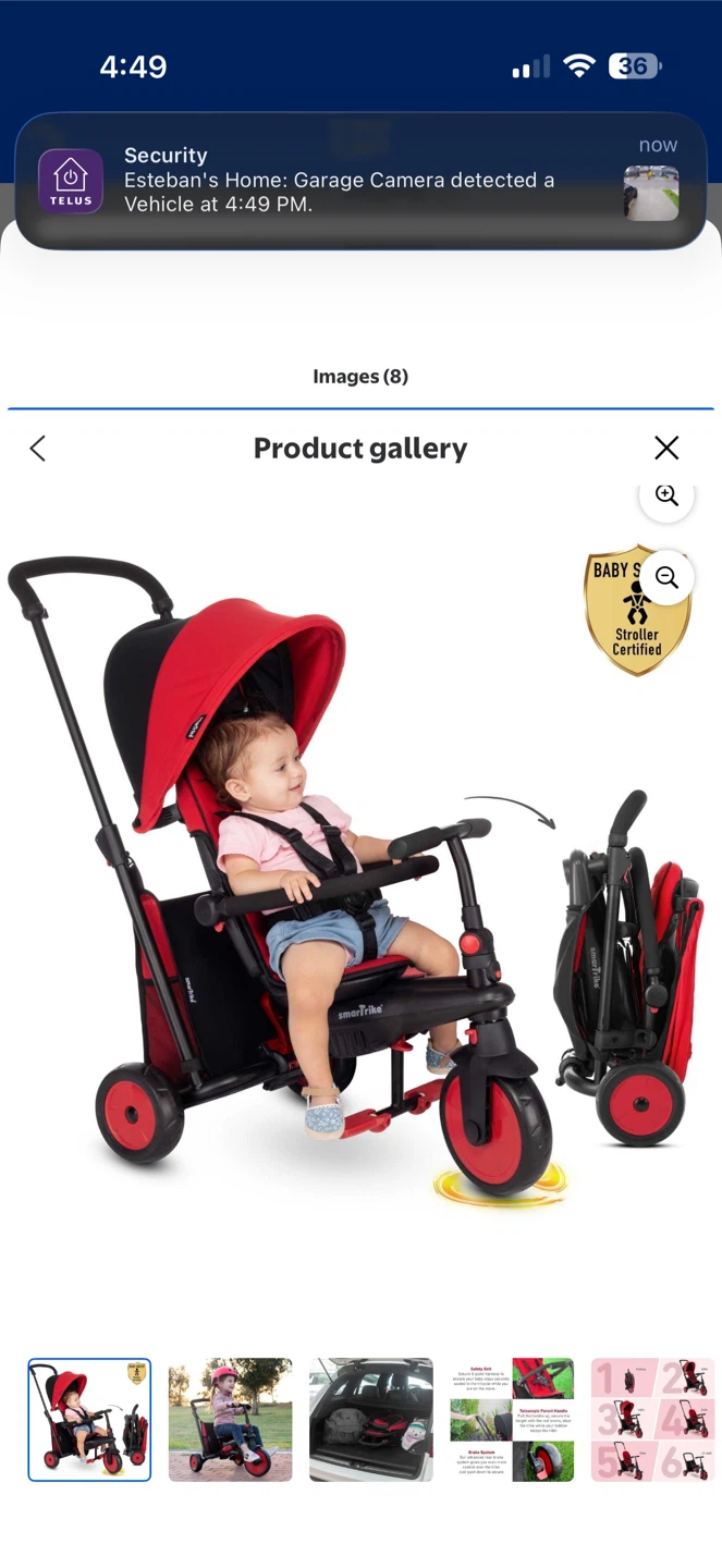 smarTrike Folding Tricycle Red