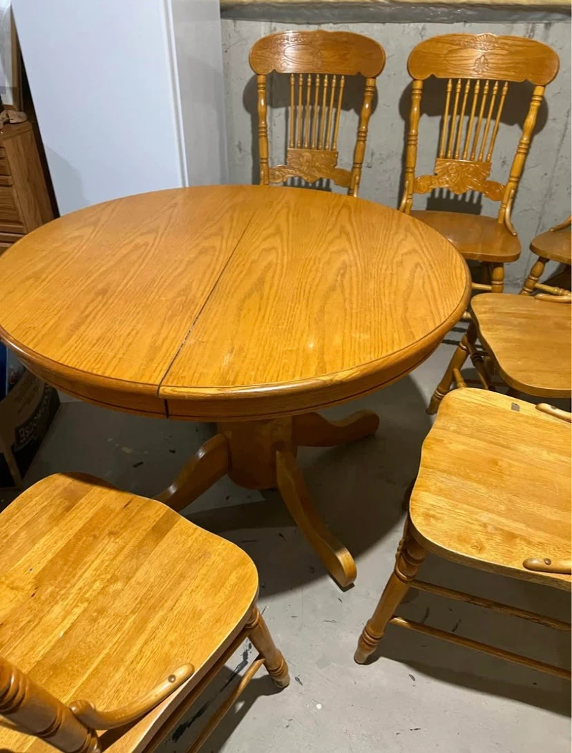 Oak dining table with 6 chairs - photo 2