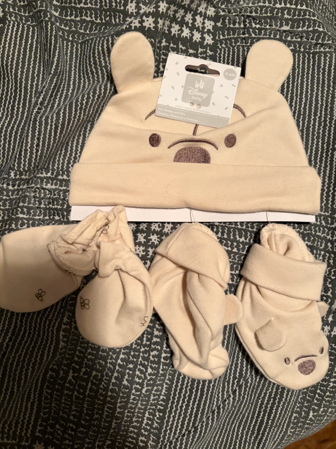 Winnie the Pooh Hat, Booties and Mitts Set