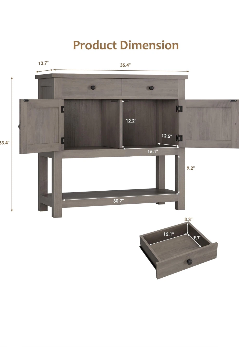 Rustic Brown Storage Cabinet