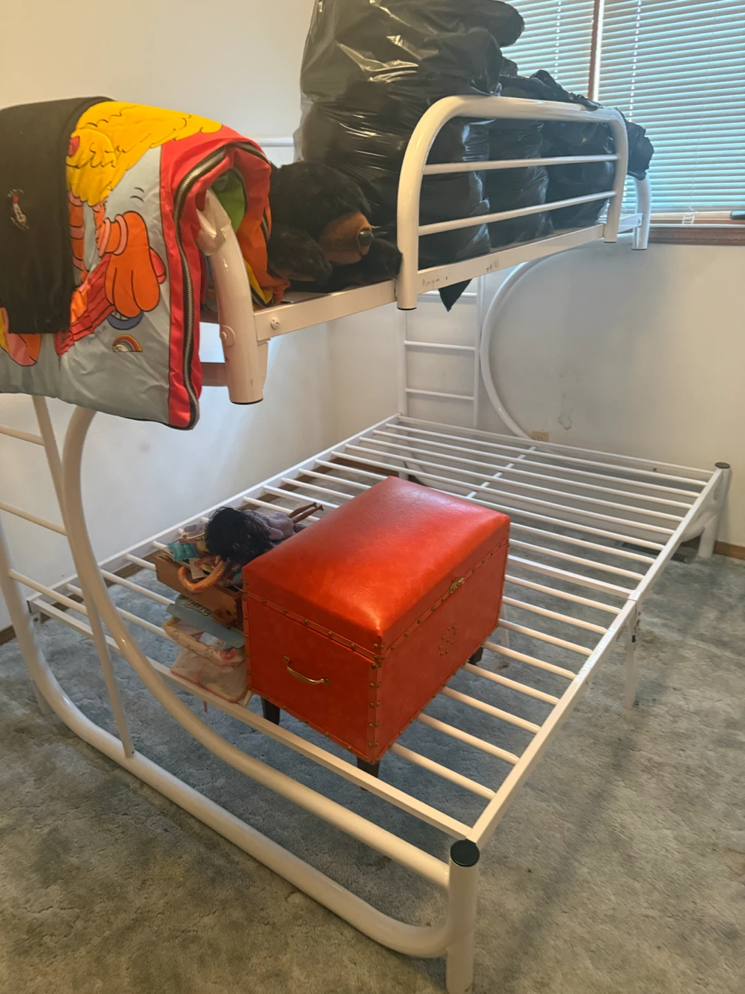 White Metal Bunk Bed Frame