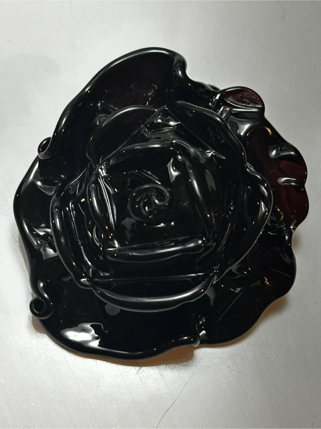 Signed Amethyst Murano Glass Rose Pendant - photo 2