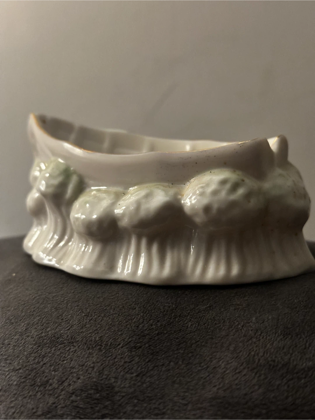 Vintage belleek boat ashtray