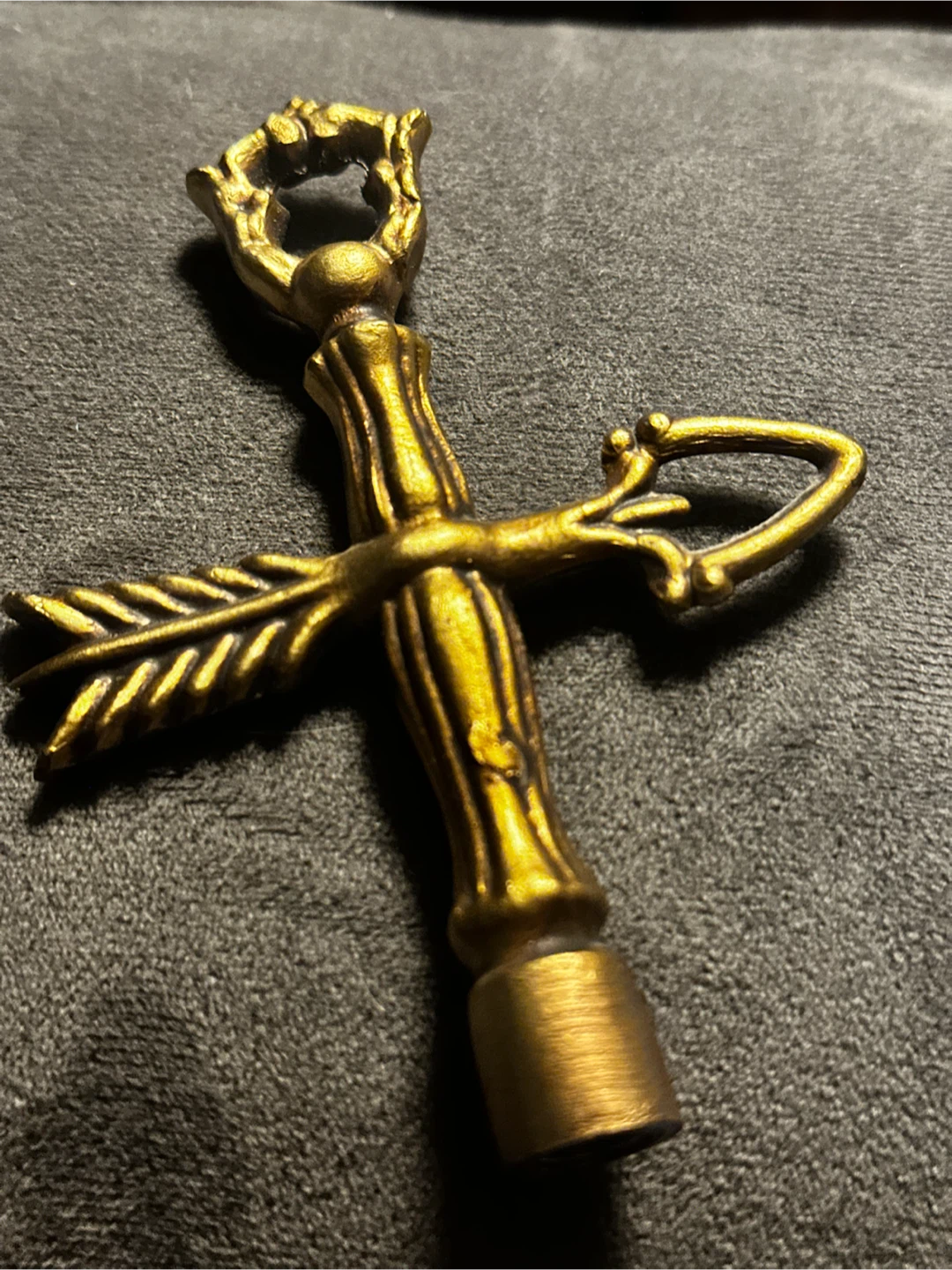 Vintage brass arrow lamp finial - photo 2