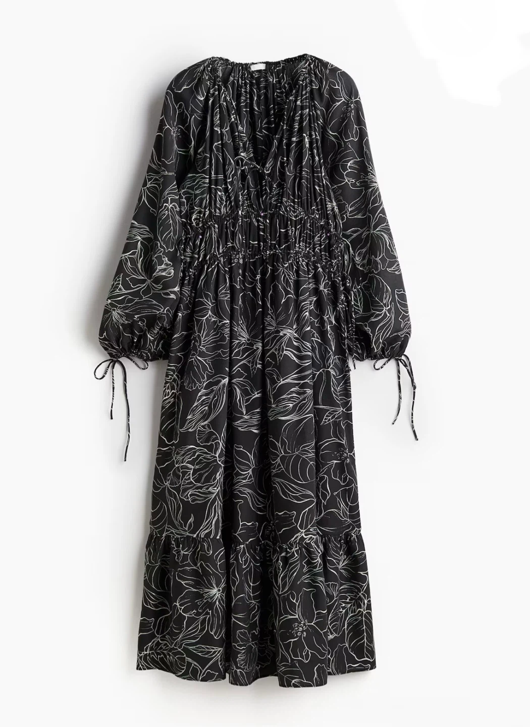 H&M Black and White Floral Maxi Dress