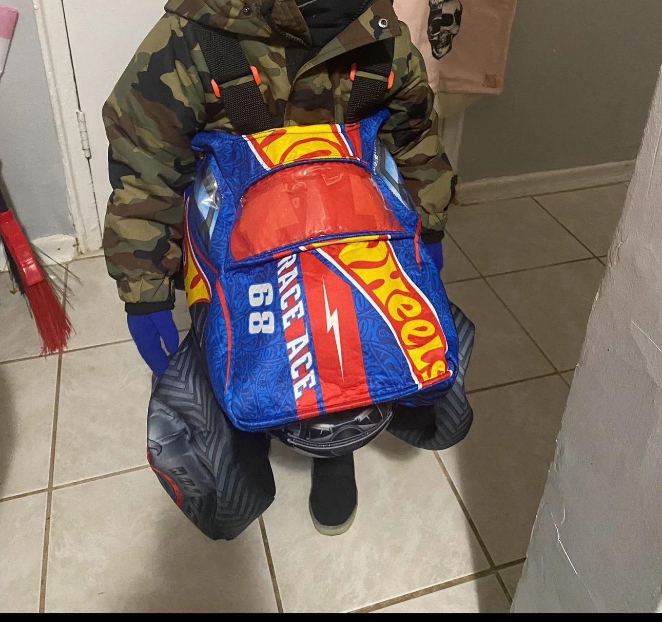 Hot Wheels Monster Trucks Race Ace Backpack and Hat