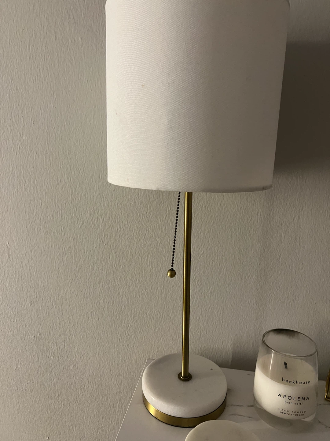 Marble and Brass Table Lamp