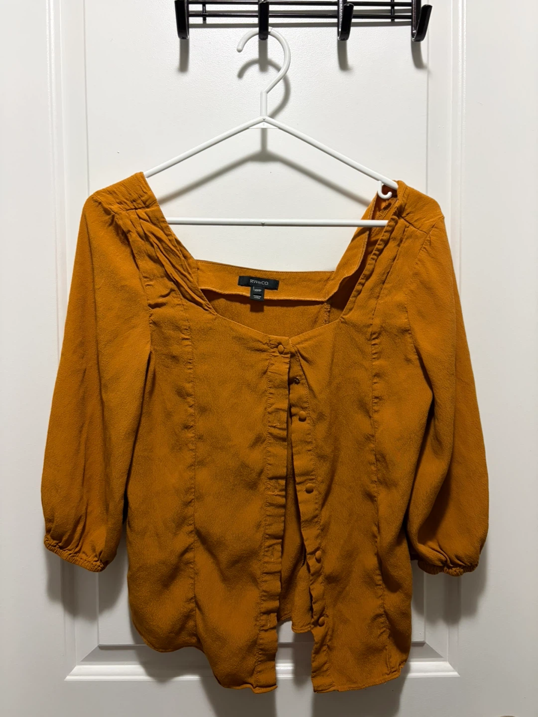 RW&CO Mustard Button-Down Blouse