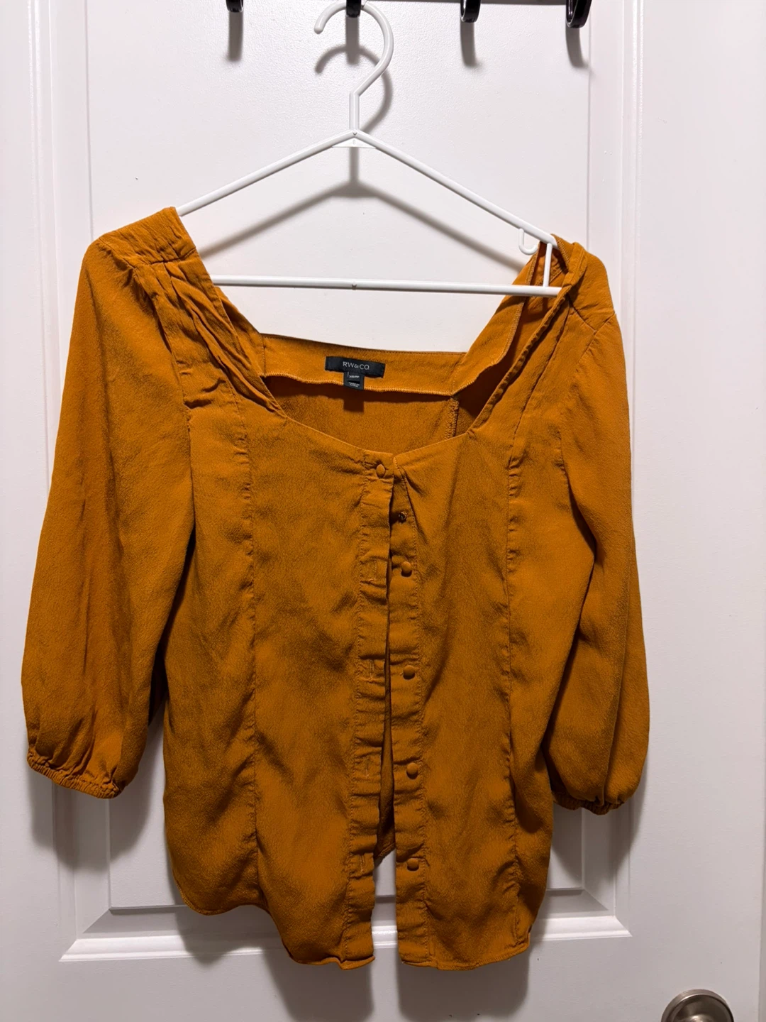 RW&CO Mustard Button-Down Blouse - photo 3