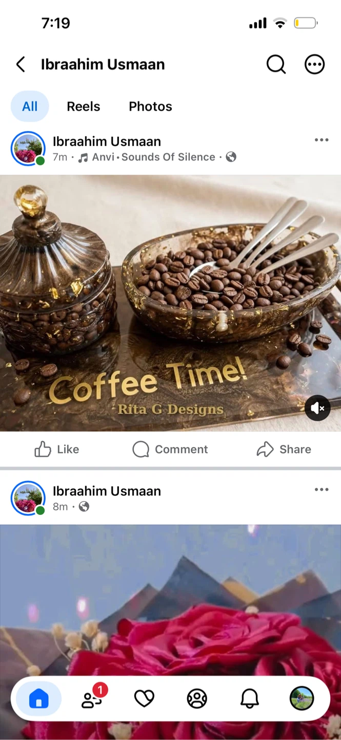 Rita G Designs Resin Coffee Tray Set