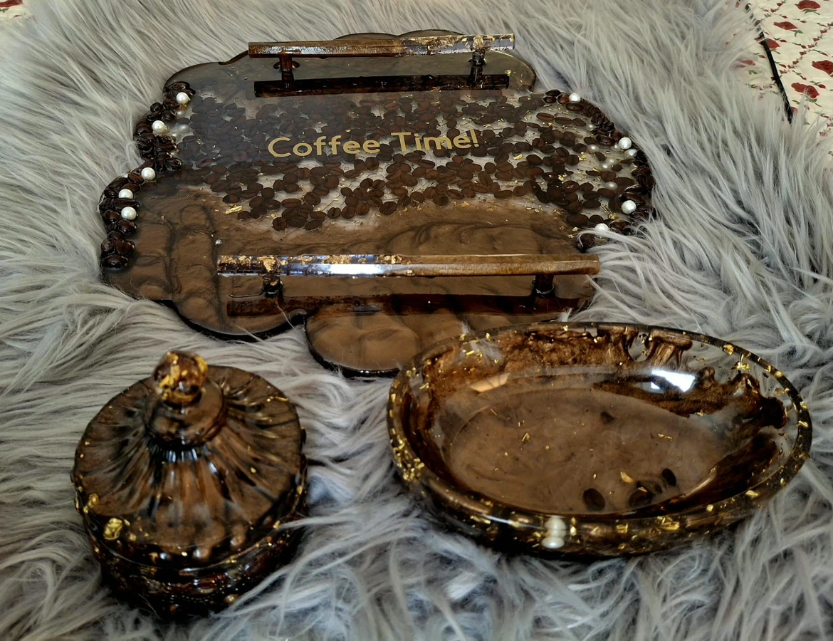 Rita G Designs Resin Coffee Tray Set - photo 2