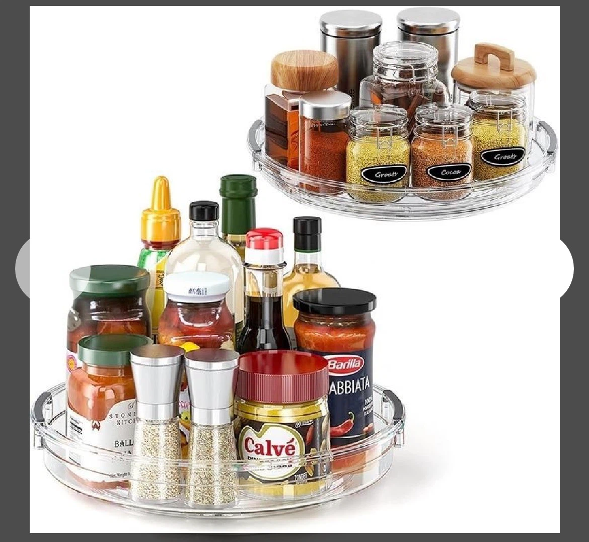 Clear Rotating Turntable Organizer