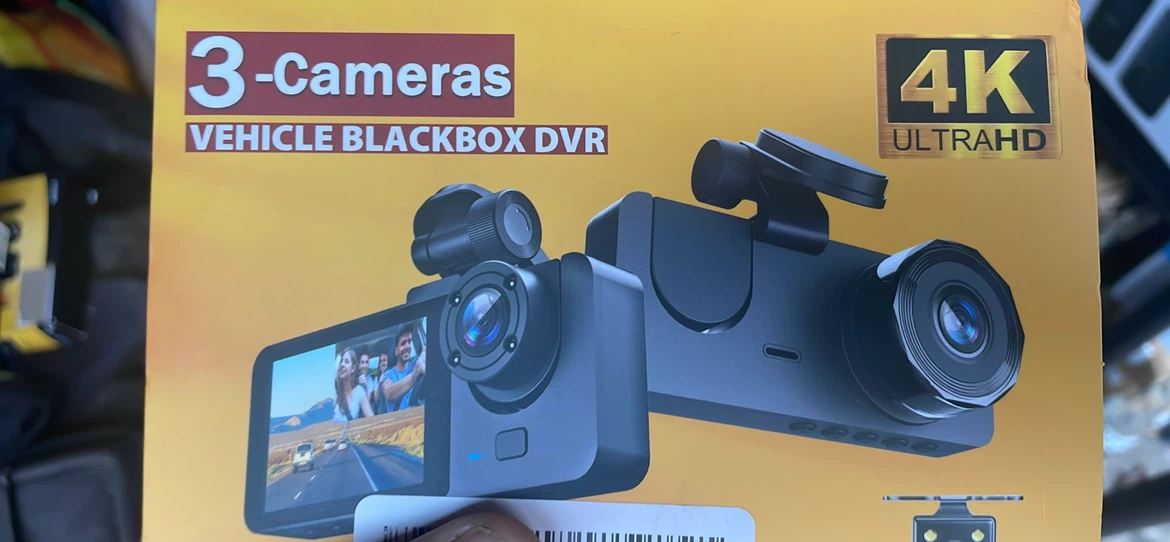 3-Camera Vehicle Blackbox DVR 4K