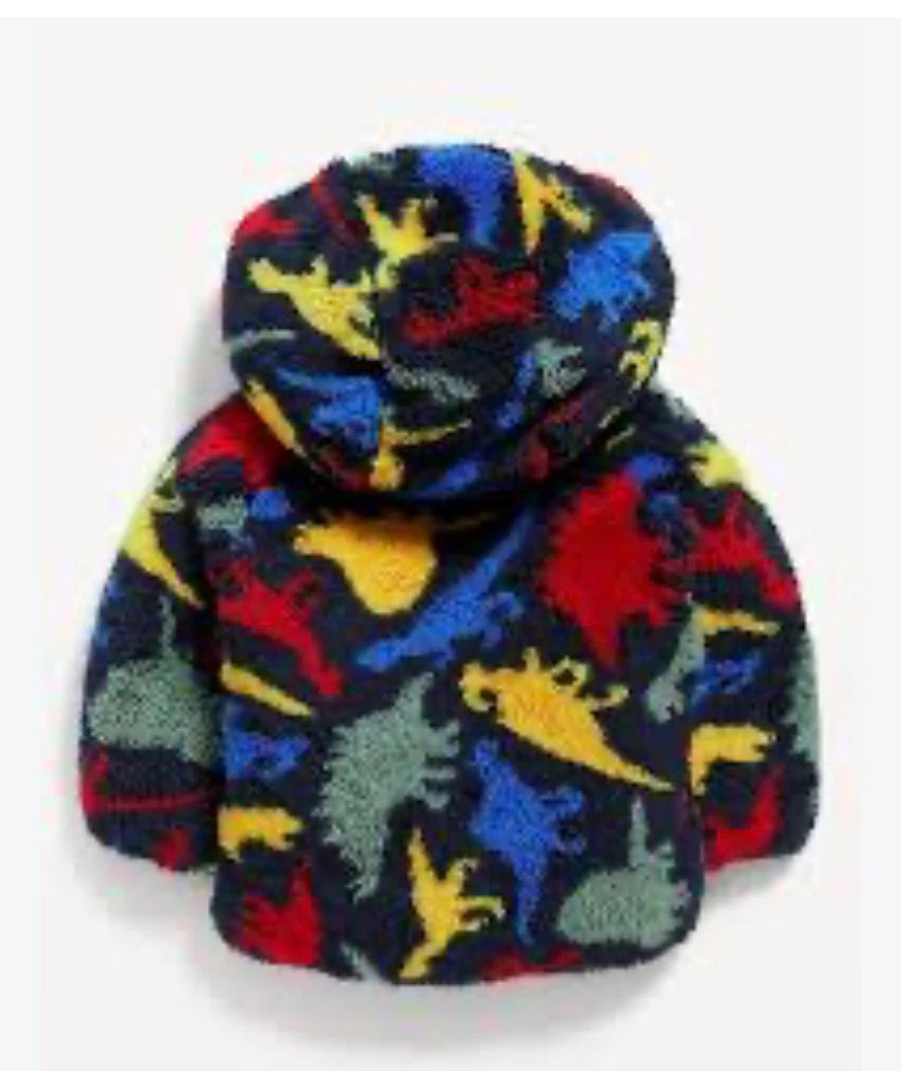 Boys Dinosaur Sherpa Zip-Up Hoodie BNWT