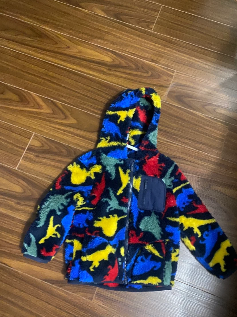 Boys Dinosaur Sherpa Zip-Up Hoodie BNWT - photo 2