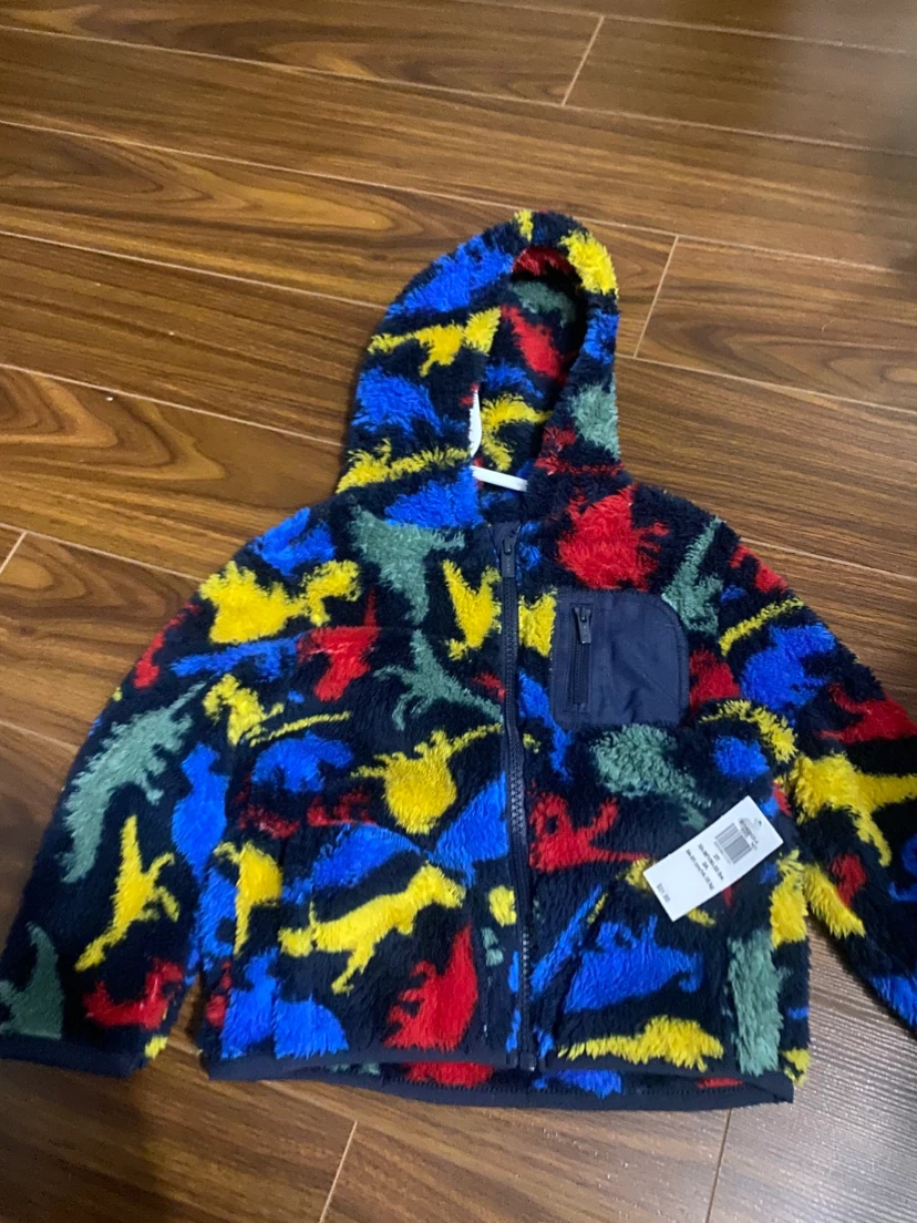 Boys Dinosaur Sherpa Zip-Up Hoodie BNWT - photo 5