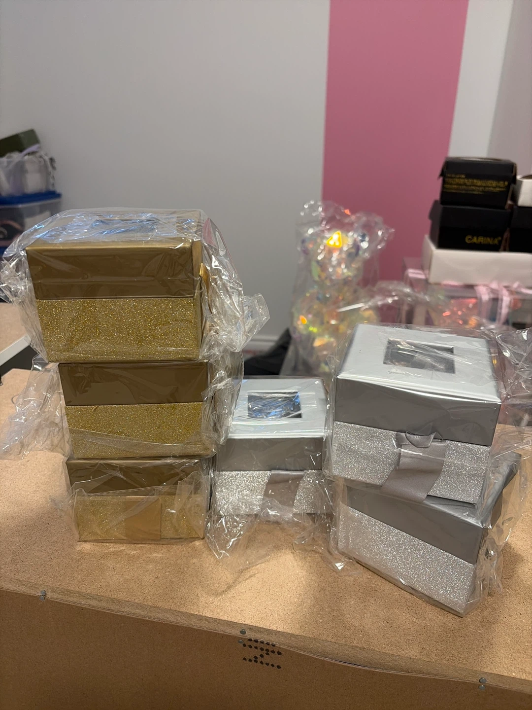 Set of 6 Glitter Gift Boxes