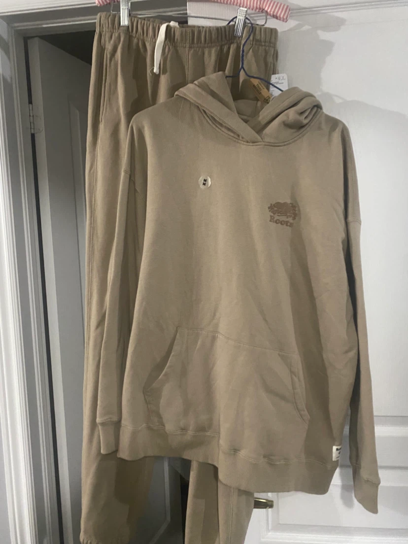Roots Taupe Hoodie and Sweatpant Set BNWT