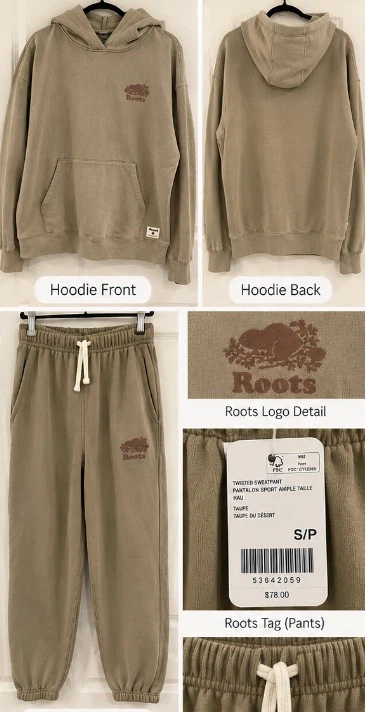 Roots Taupe Hoodie and Sweatpant Set BNWT - photo 3