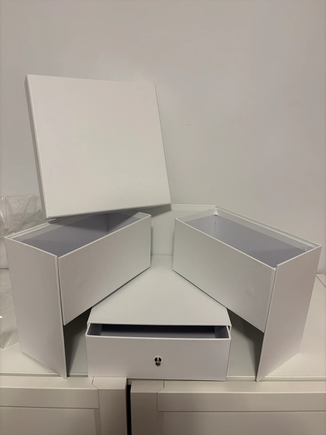 6 White Multi-Compartment Storage Box