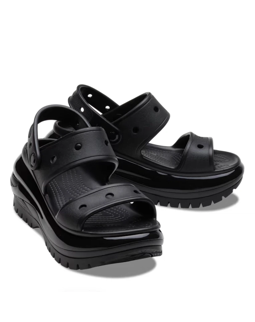 Black Crocs Platform Sandals with Charms - photo 2