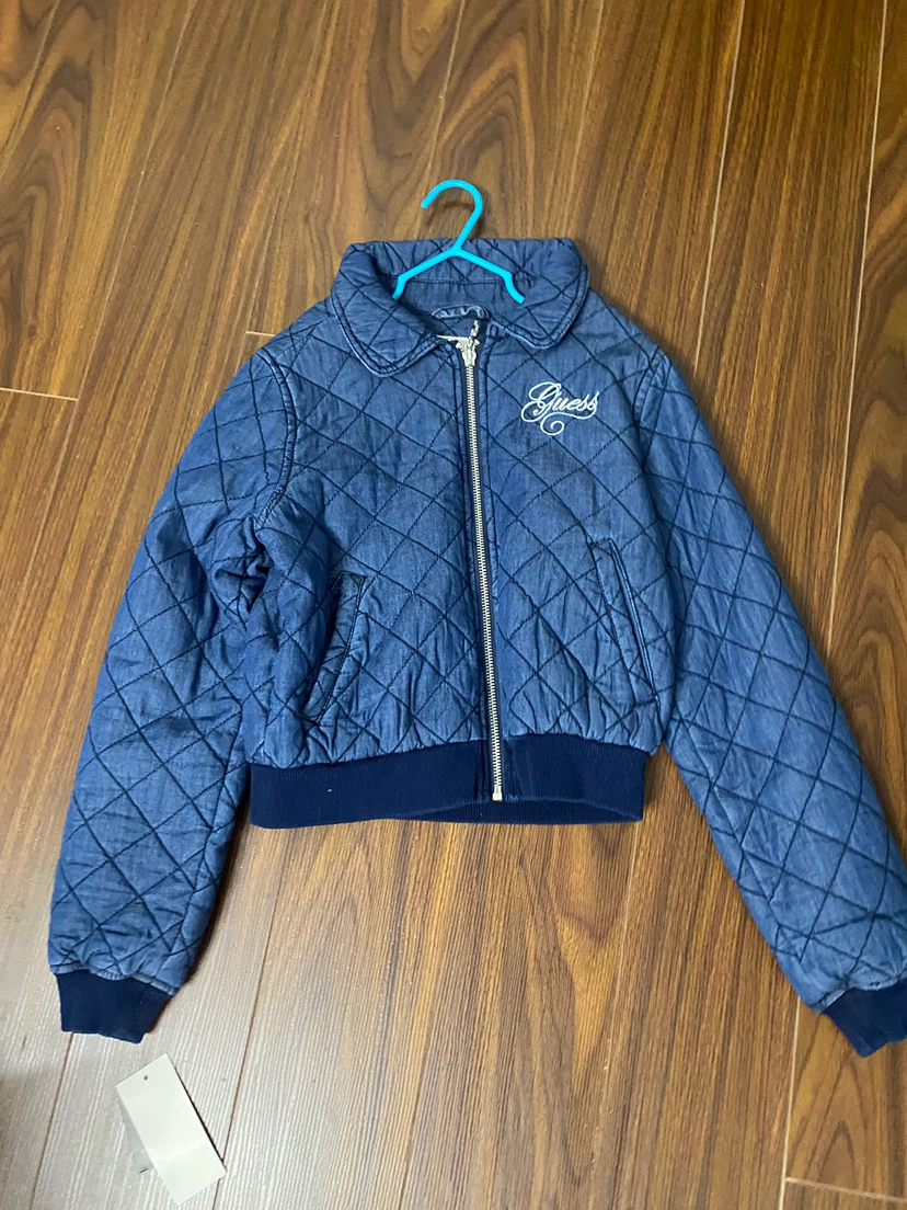 Guess Quilted Denim Jacket Girls Size 8-10 - photo 4