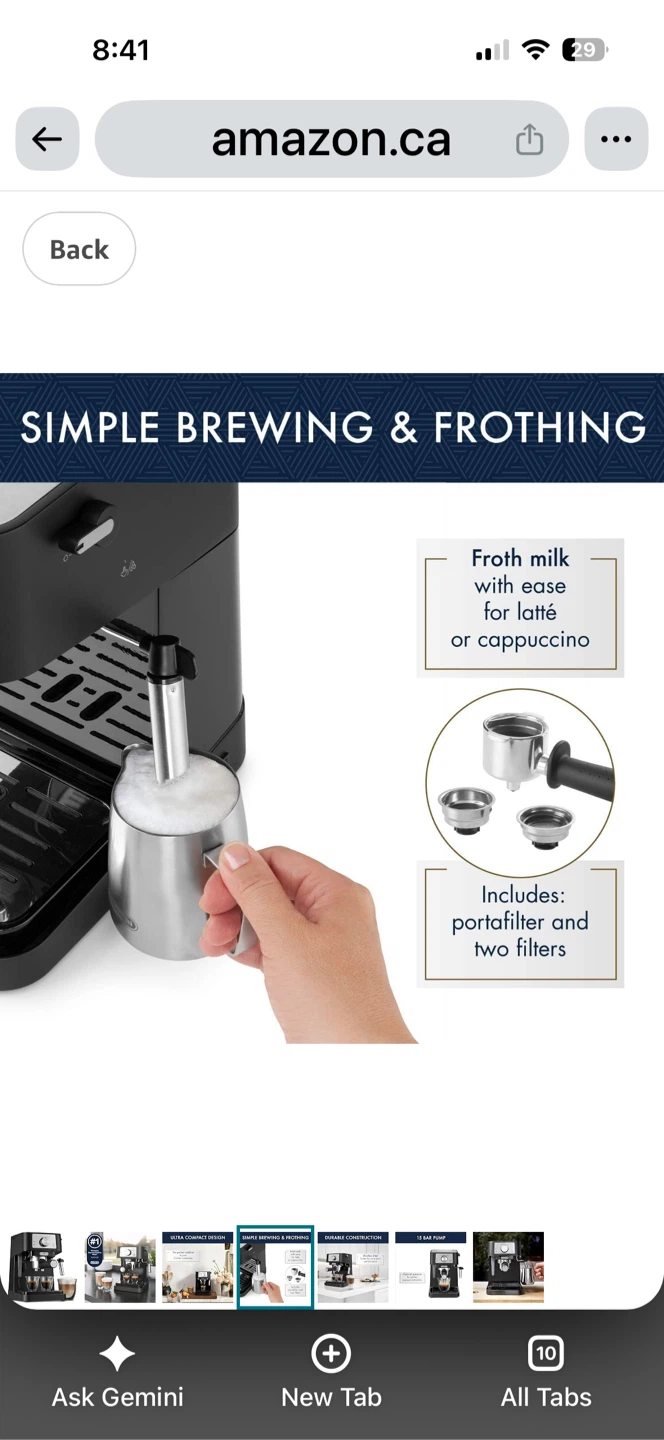 DeLonghi 15 Bar Pump Espresso Machine - photo 3