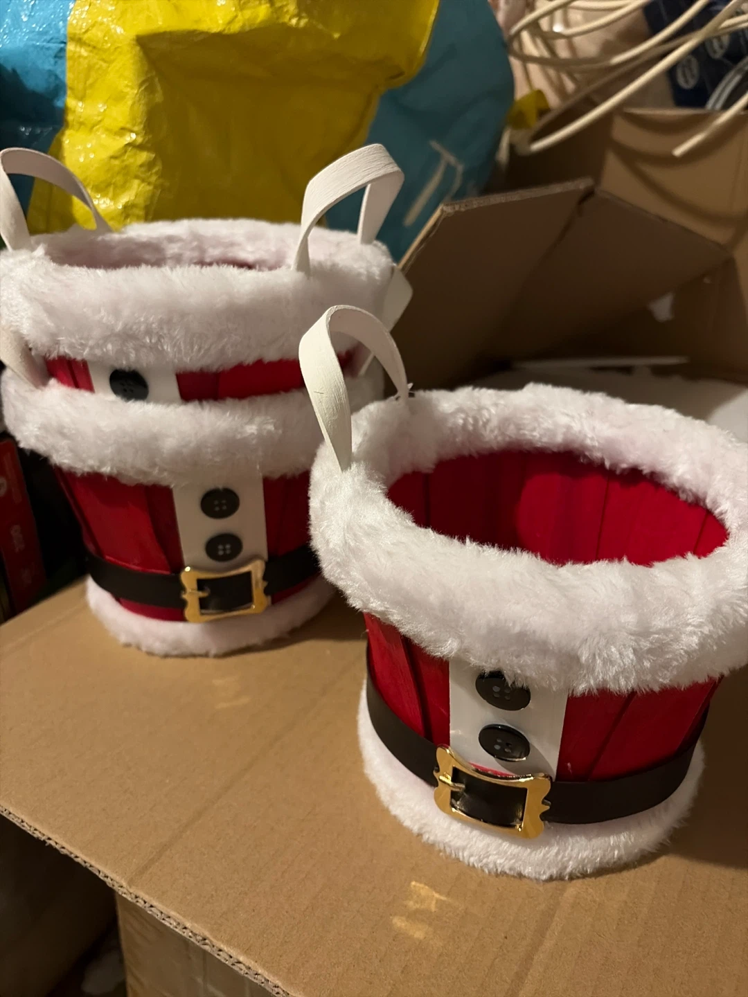3 Christmas Santa Suit Gift Baskets - photo 2