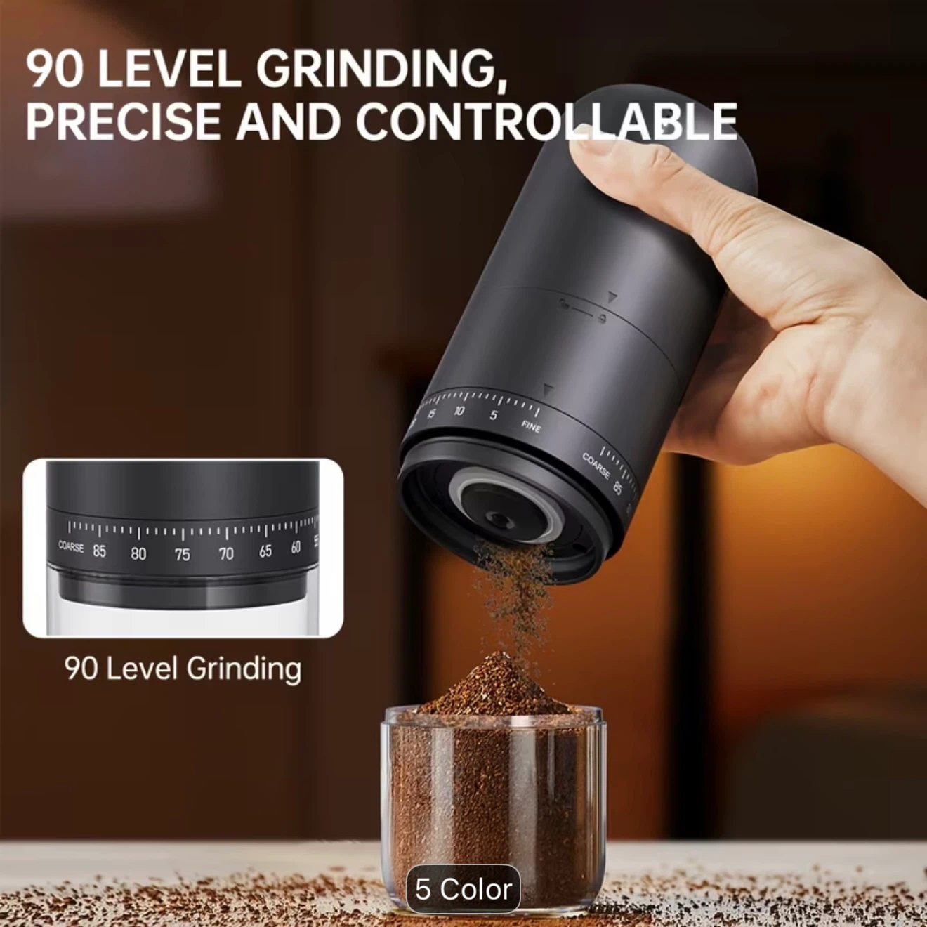 ☕ CLITON Electric Coffee Grinder – Off-White - photo 3