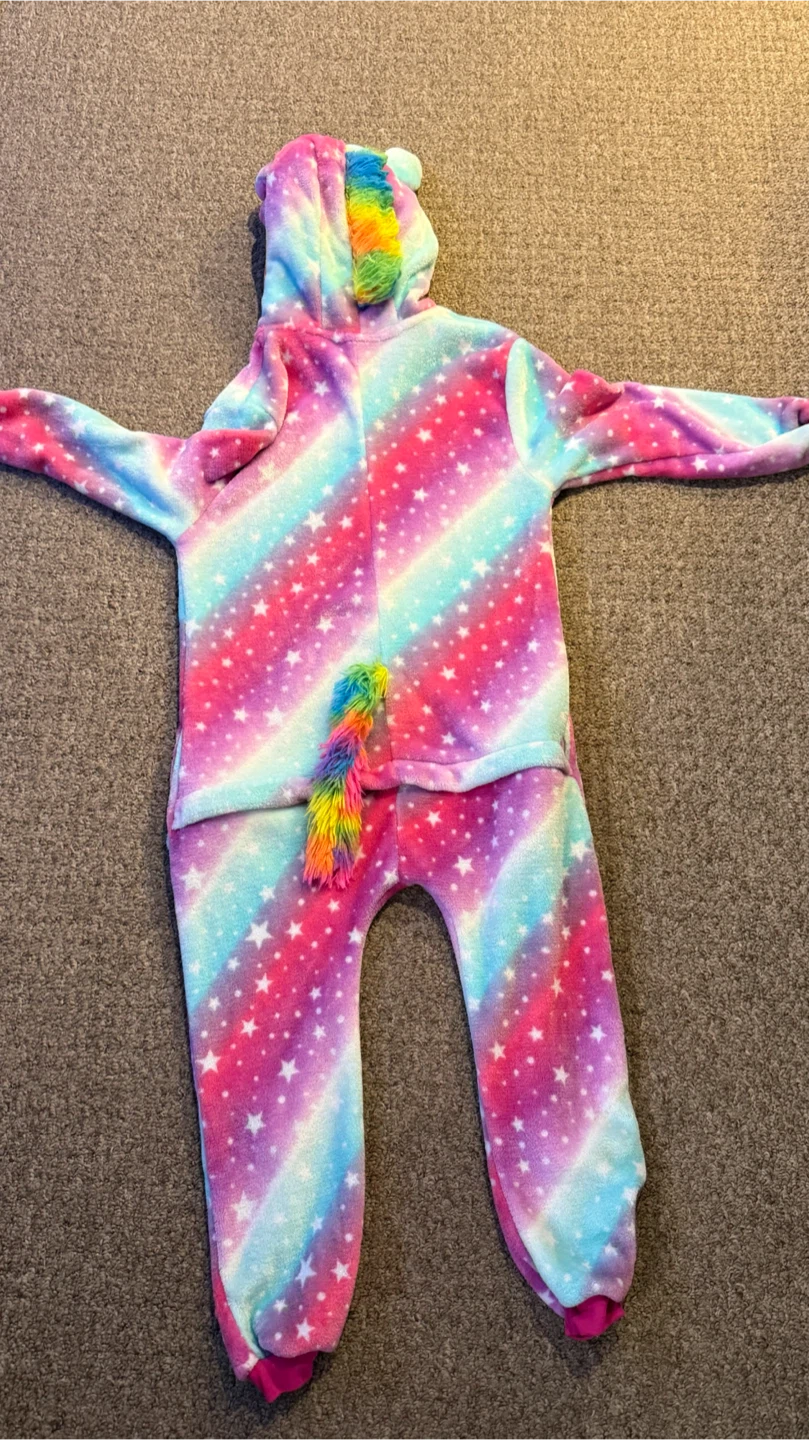 Rainbow Star Unicorn Onesie size 7/8 great for Halloween - photo 2