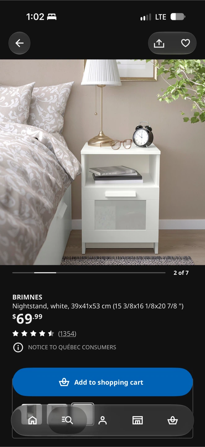 IKEA BRIMNES Nightstand, White