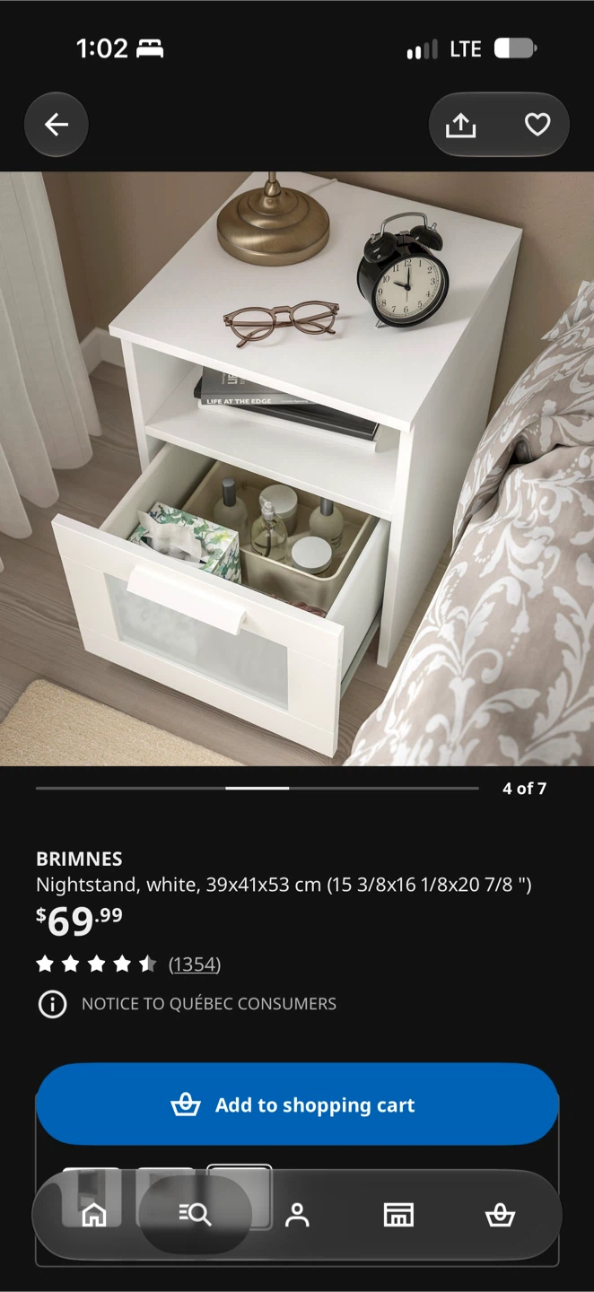 IKEA BRIMNES Nightstand, White - photo 2