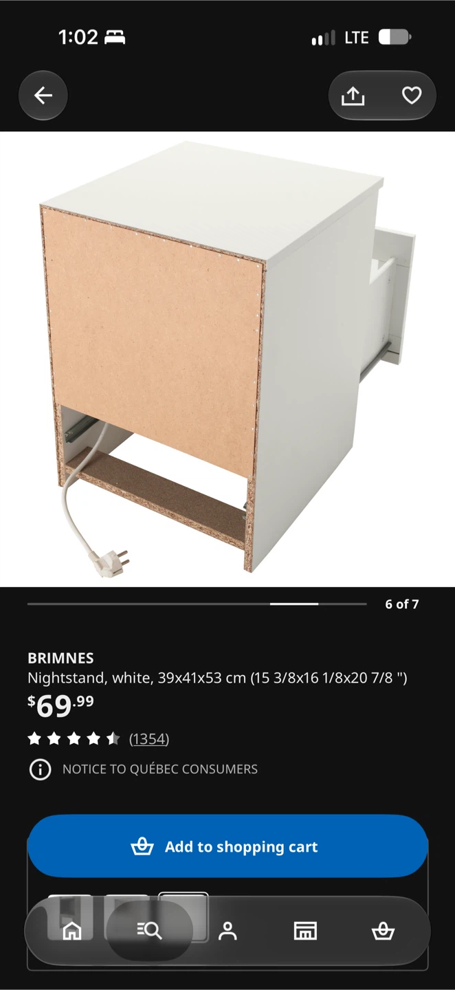 IKEA BRIMNES Nightstand, White - photo 3