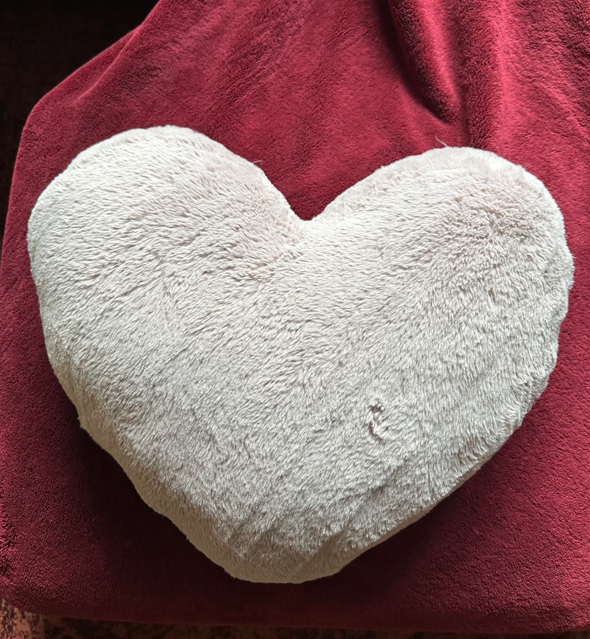 Faux Fur Heart-Shaped Decorative Pillow