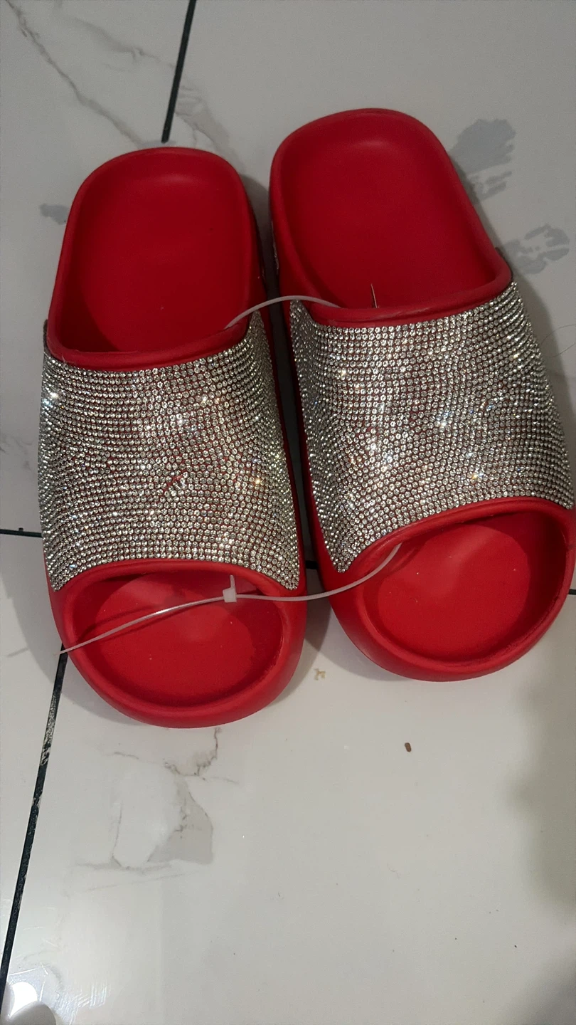 Red Rhinestone Slides