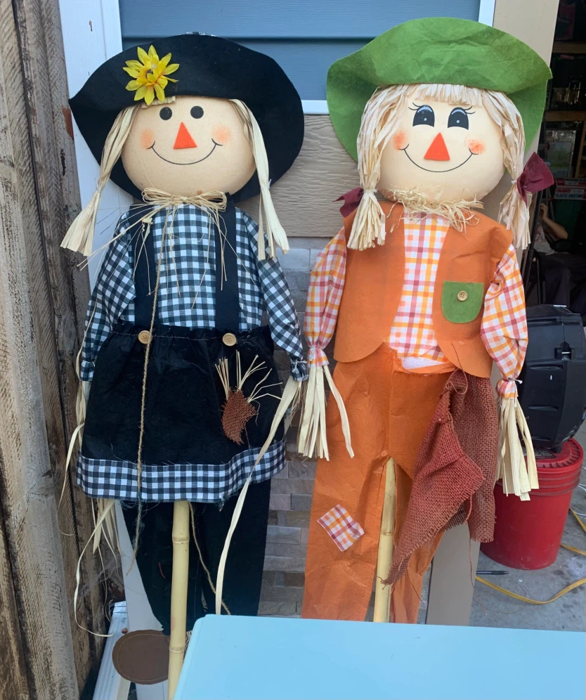Set of Two Decorative Scarecrows