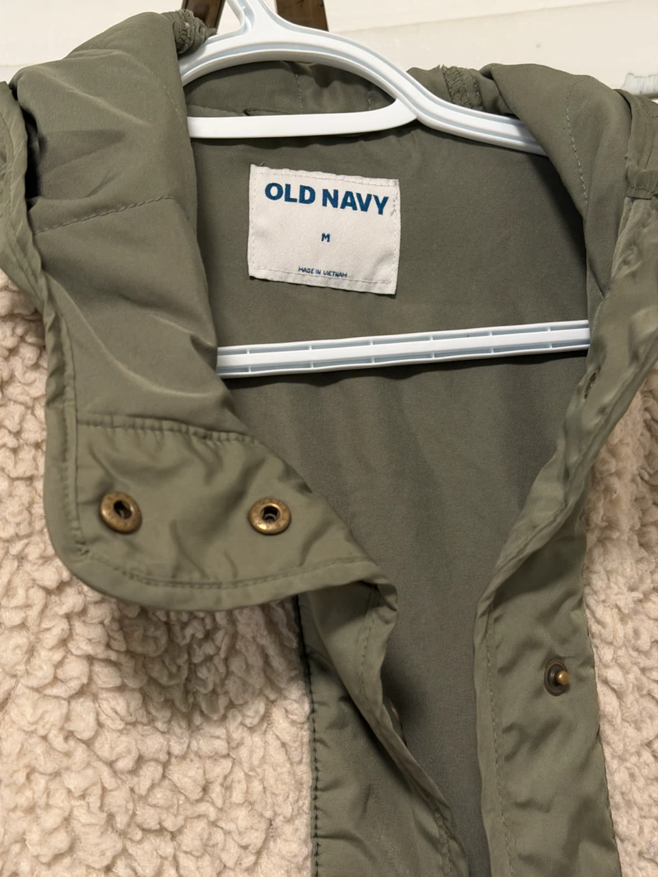 Old Navy Olive Green Quilted Sherpa Jacket - photo 2
