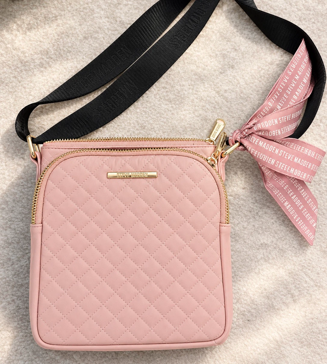 Steve Madden Quilted Pink Crossbody Bag